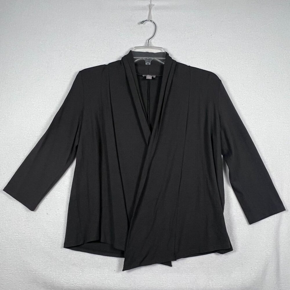 J Jill Grey Open Front Cardigan Sweater XS Stretch Business Casual Capsule EUC